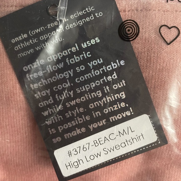 ONZIE High/Low Lounge Sweatshirt Beach Balm Women’s M/L NEW - Picture 5 of 9